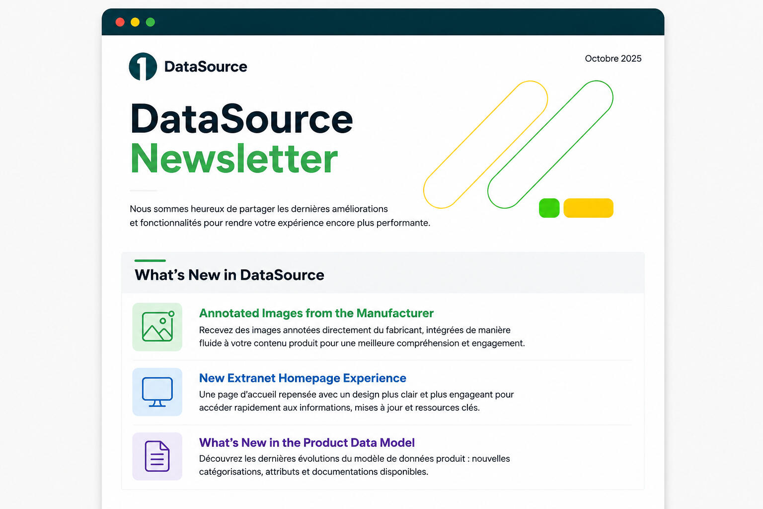 Preview of a monthly newsletter designed to improve customer and internal communication