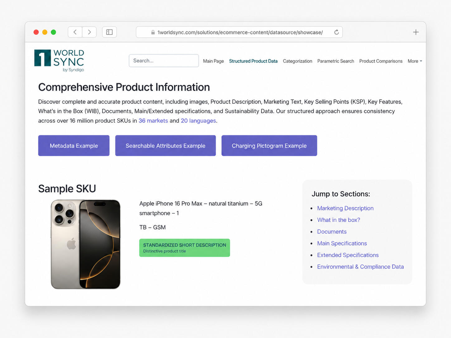 Aperçu du showcase produit créé pour présenter la solution aux clients et prospects